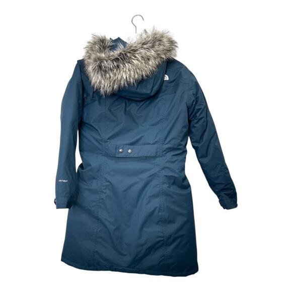 North Face Arctic Down HyVent Parka in Turquoise Size Medium - Picture 3 of 10